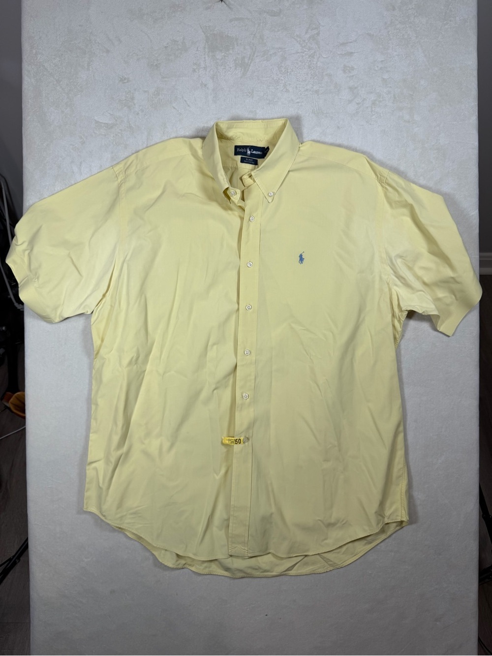 Polo Ralph Lauren Blake XL Light Yellow Short-Sleeve Button-Down Shirt